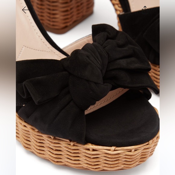 Miu Miu
Bow-front suede and wicker platform sandals - Picture 6 of 12
